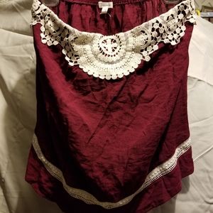 Maurices burgundy strapless shirt NWT sz.L